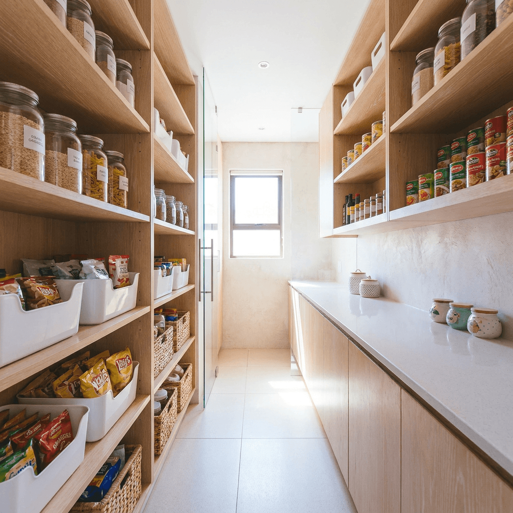 clean, simple, organized pantry